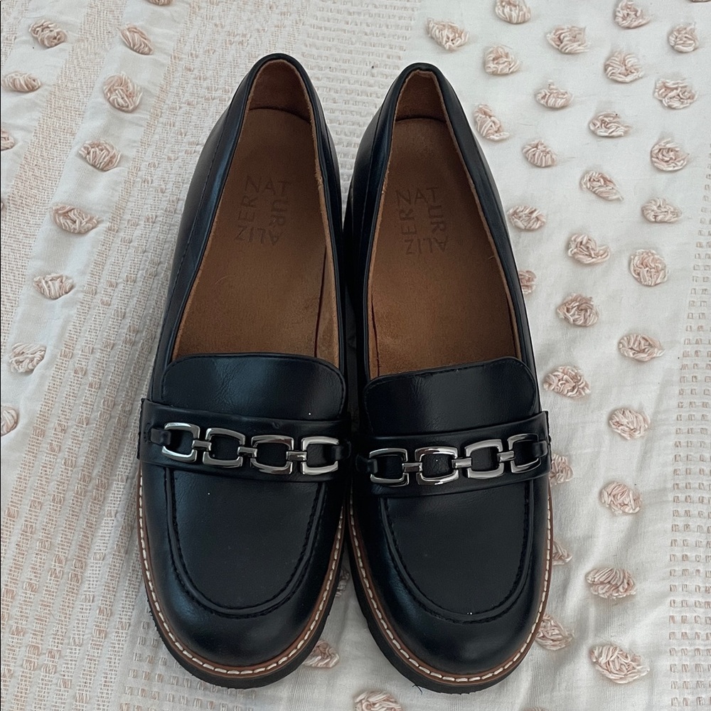 Women's Black Chain Loafers